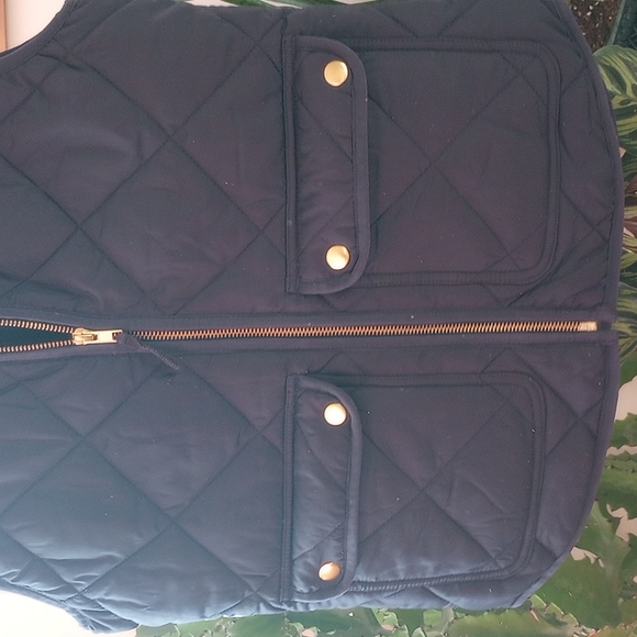 J. Crew Factory Dark Blue Quilted Vest - Picture 5 of 7